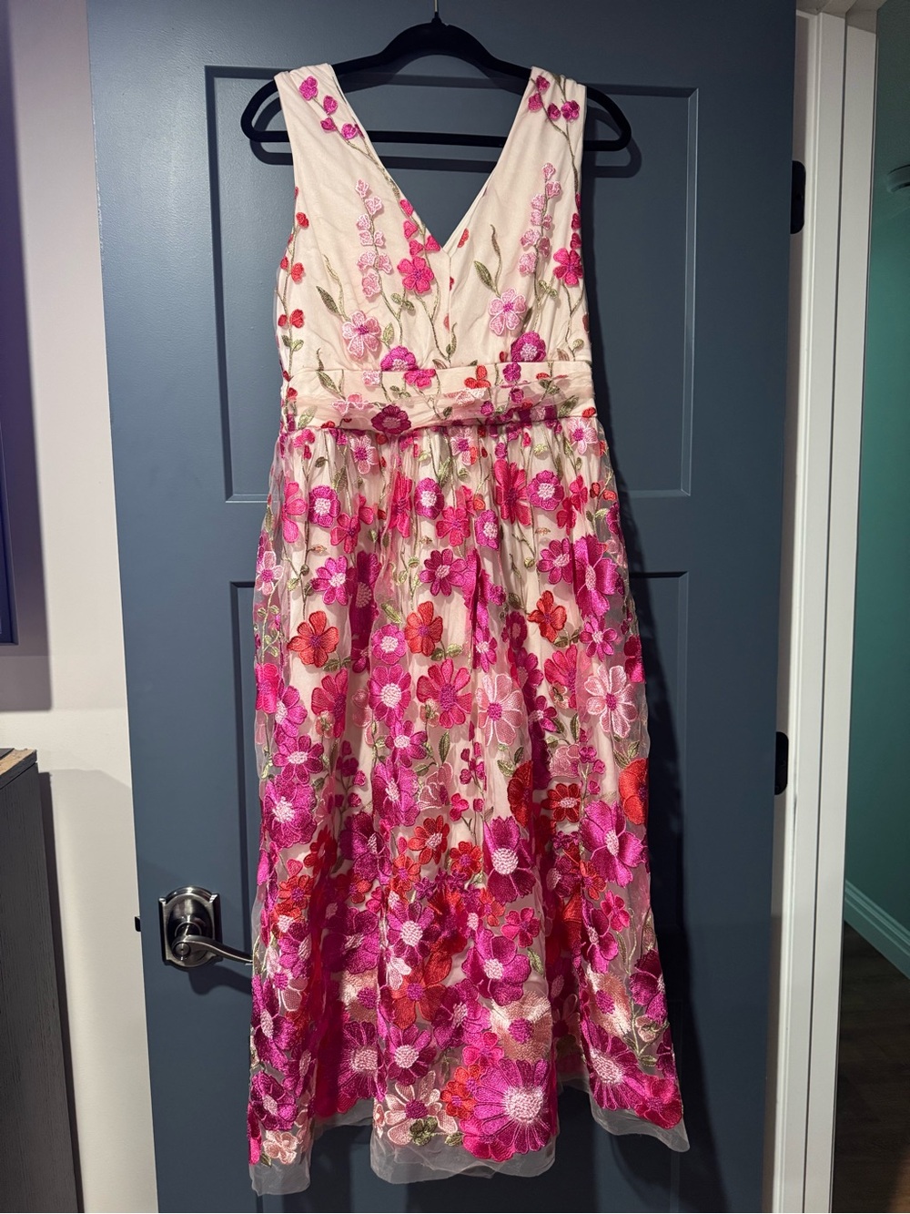Baltic Born Pink and Cream Floral Midi Dress - Picture 1 of 2
